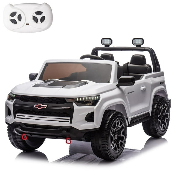 FINITO Official License Colorado Ride on Car, 24V Battery Powered Kids Ride On Toy Car, 4 Wheeler Ride on UTV with Remote Control, LED Bright Lights and Music Play, Gifts for Boys and Girls, White