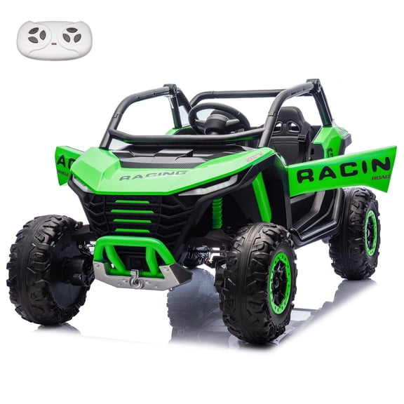FINITO XXL 24V Kids Battery Powered Ride on Toys, 2 Seater Ride on Car with Remote Control, 4WD Four Wheeler Electric Car for Kids to Drive w/Bluetooth, Green