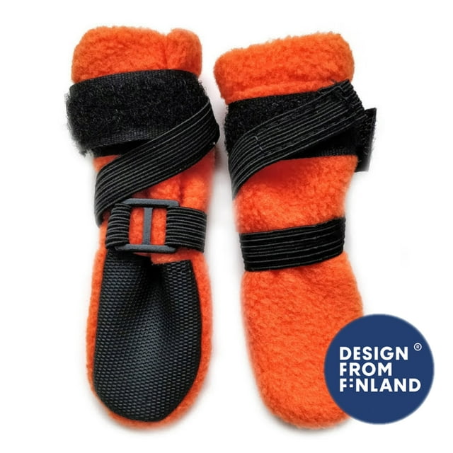FINNERO HALLA Soft Dog Booties 4 Pcs/Pack (Orange, Size XXS), Dog Shoes