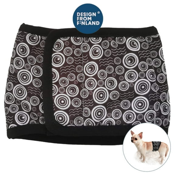 FINNERO JUSTINCASE Reusable Washable Male Dog Belly Bands, Absorbent Dog Diapers for Male Dogs, Escape-Proof Puppy & Senior Dog Wraps for Incontinence Training Pet Diapers Belt(Ocean Black, Medium)