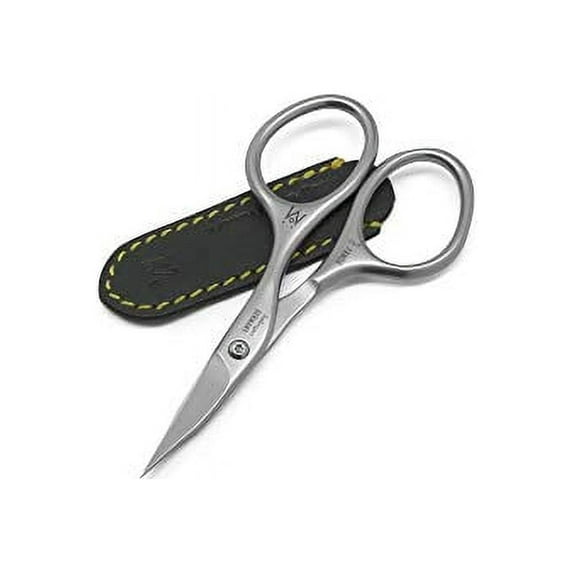 GERMANIKURE Professional Nail Scissors - Finox High Carbon Stainless Steel Curved Manicure Tools With Leather Case - Handcrafted in Solingen, Germany