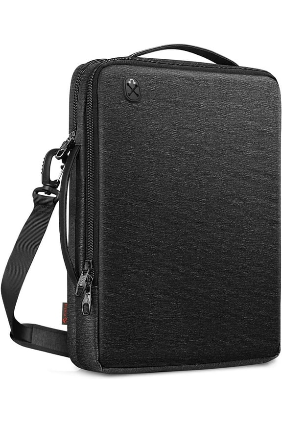 13-inch Laptop Shoulder Bag for MacBook Pro 13 M2 M1 2022-2016, MacBook Air 13 2022-2018, MacBook Pro 14 2021, Computer Carry Case with Pockets for Tablets and Accessories, Surface, HP-Black