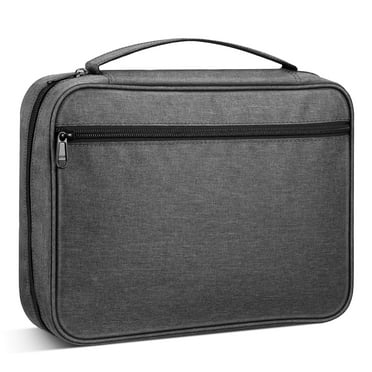 FINPAC Bible Cover Carrying Book Case Church Bag Bible Protective with Handle and Zippered Pocket, Men, Gray