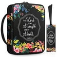 thumbnail image 1 of FINPAC Bible Cover, Carrying Book Case Church Bag Bible Protective with Handle and Zippered Pocket, Perfect Gift for Men Women Father, Floral Black, 1 of 7