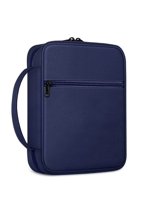 Bible Cover, Carrying Book Case Church Bag Bible Protective with Handle and Zippered Pocket, Perfect Gift for Men Women Father, Navy