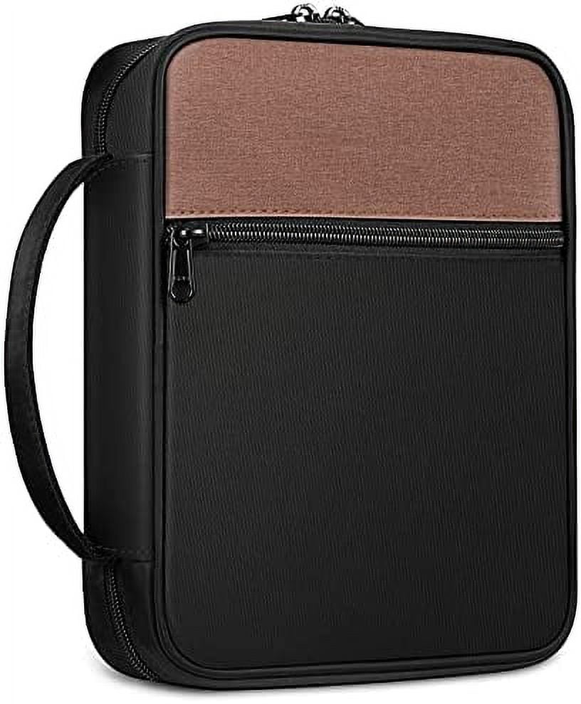 Waterproof PU Leather Bible Case With Handle & Wristlet - Large Capacity, Multiple Pockets, Unisex Design