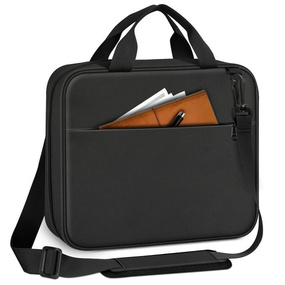 FINPAC Extra Large Bible Cover, Carrying Book Case Church Bag Bible Protective with Detachable Shoulder Strap & Zippered Pocket, Gift for Men Women, Black