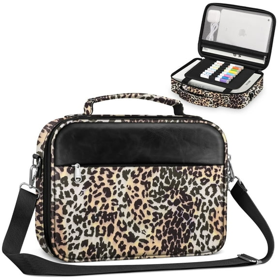 FINPAC Large Bible Cover with Shoulder Strap, Durable Carrying Case for Church, Bible Protection, Ideal Gift for Female Women, Leopard