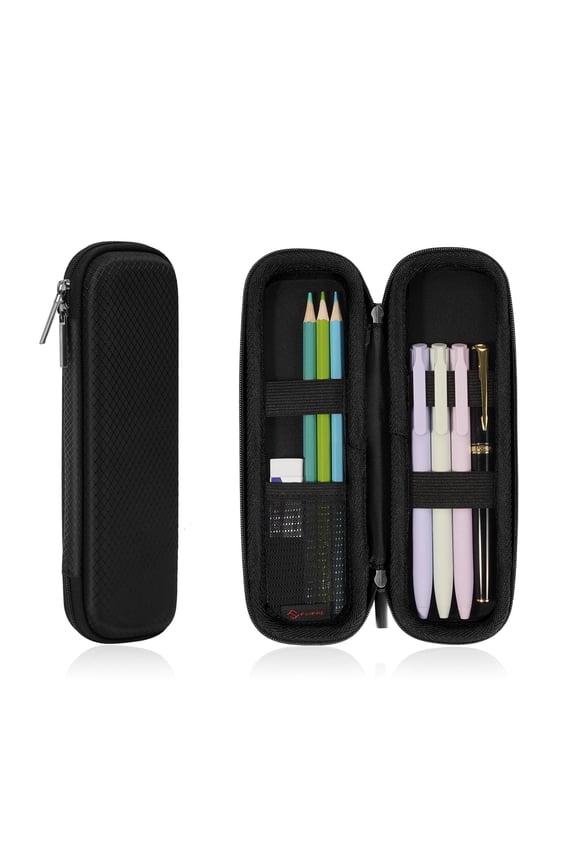 Pencil Case, Hard Shell EVA Pen Pouch with Zipper, Shockprooof Storage Holder for Executive Fountain Pens, Stylus, Data Cables
