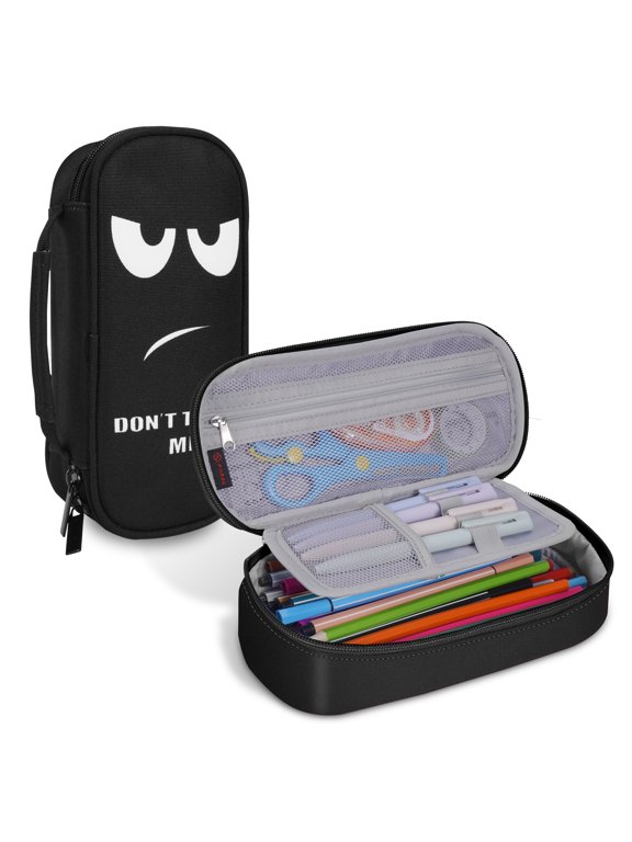 Pencil Case, Large Capacity Multi-Use Pencil Case Box Organizer for Classroom, Office, or Travel with Carry Handle, Don't Touch
