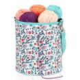 thumbnail image 1 of FINPAC Yarn Bag Crochet Knitting Tote Bag, Storage Organizer for Crocheting Project, Store Skein Ball, Short Needles Accessories, Spring Bloom, 1 of 7