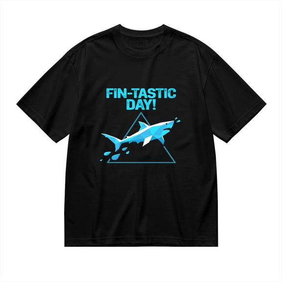 FINTASTIC DAY,Low Poly Shark Print, Vintage T Shirt, Cotton T-Shirt for Men, 23666356,XL