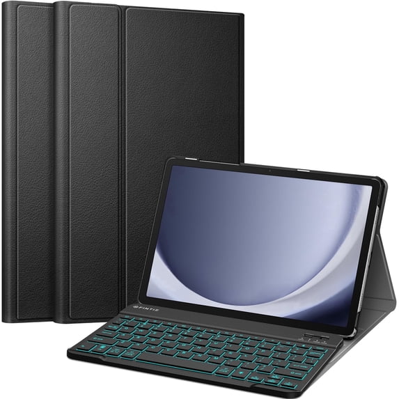 FINTIE Backlit Keyboard Case for Samsung Galaxy Tab A11+ Plus 2025/ A9+ Plus 11 Inch 2023, Detachable 7-Color Backlight Bluetooth Keyboard Protective Stand Cover, Black