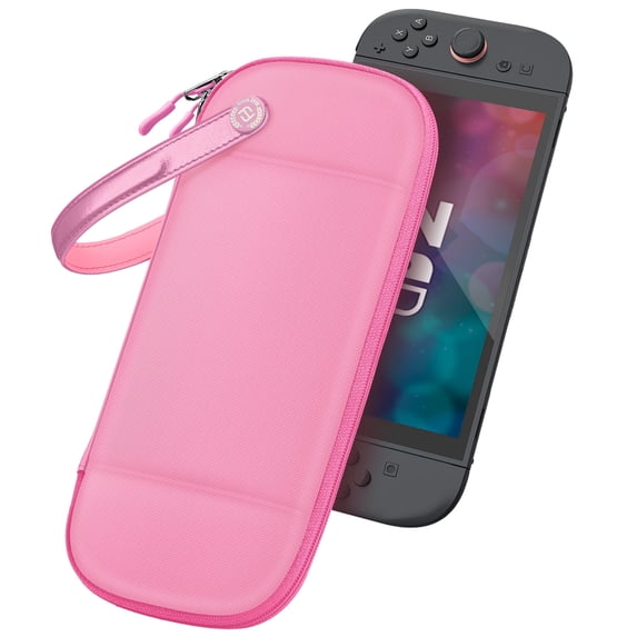 FINTIE Case for Nintendo Switch 2 (2025), Protective Hard Shell Slim Carrying Case w/15 Game Card Slots, Portable Travel Storage Cover w/Pocket for Amiibo Card & Accessories, Pink