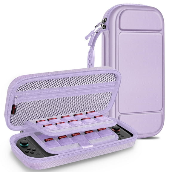 FINTIE Case for Nintendo Switch 2 (2025), Shockproof Hard Shell Carrying Cover Portable Protective Travel Bag with 20 Game Card Slots & Inner Pocket, Lilac Purple
