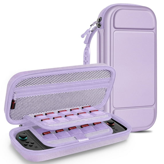 FINTIE Case for Nintendo Switch 2 (2025), Shockproof Hard Shell Carrying Cover Portable Protective Travel Bag with 20 Game Card Slots & Inner Pocket, Lilac Purple