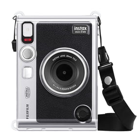 FINTIE Clear Case for Fujifilm Instax Mini EVO Camera - Crystal Hard PVC Protective Cover with Removable Shoulder Strap