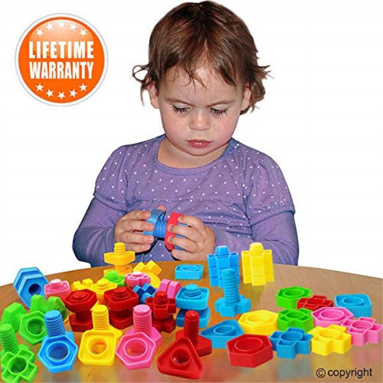 FIOLOM Jumbo Nuts and Bolts Toddler Toy, Occupational Therapy Autism Stem Toy Enlighten Motor