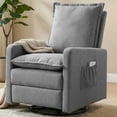 thumbnail image 1 of UDPATIO Recliner Chair,Nursery Glider for Living Room, 360° Swivel Motion, Upholstered Swivel Rocking Glider,Linen Light Gray, 1 of 8