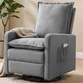 thumbnail image 1 of FIONA'S MAGIC Recliner Chair,Nursery Glider for Living Room, Upholstered Swivel Glider, Linen Dark Gray, 1 of 9