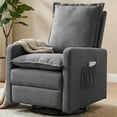 thumbnail image 1 of UDPATIO Nursery Glider for Living Room, 360° Swivel Motion, Upholstered Swivel Rocking Glider, Linen Dark Gray, 1 of 10