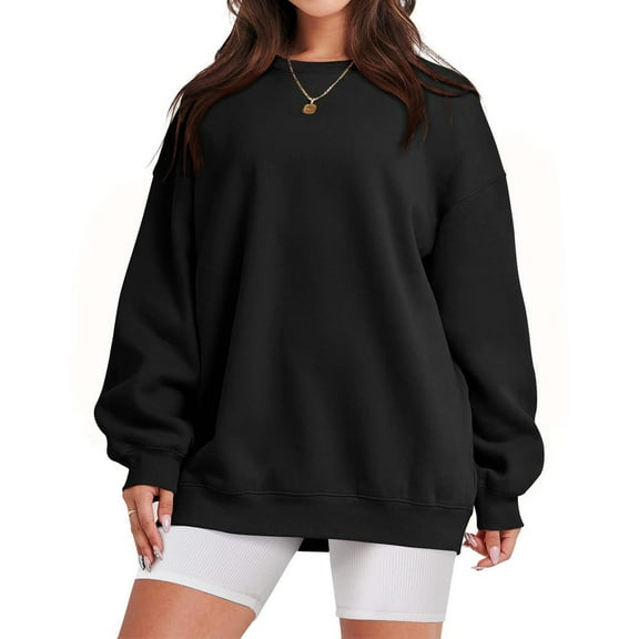 FIOPHY Oversized Sweatshirt for Women Fleece Long Sleeve Crew Neck Casual Pullover Sweatshirts Fall Tops