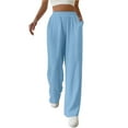 thumbnail image 1 of FIOPHY Women Casual Elastic Waist Loose Paper Bag Pants with Pockets Blue M, 1 of 6