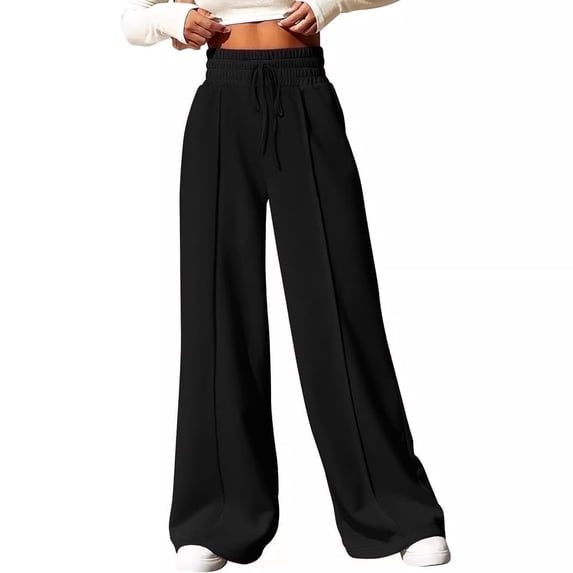 FIOPHY Womens Casual Baggy Sweatpants Wide Leg Drawstring Elastic Waist Lounge Pants Fall Workout Joggers with Pockets