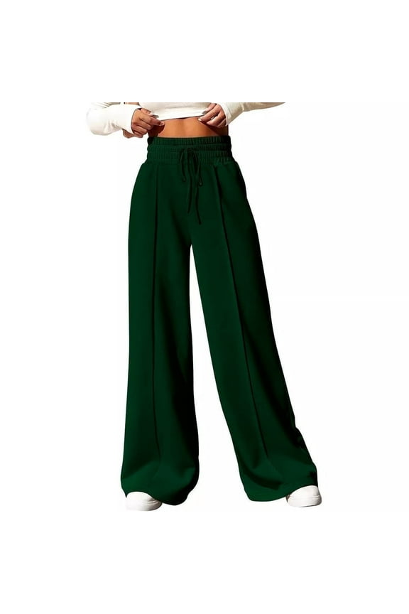 Womens Casual Baggy Sweatpants Wide Leg Drawstring Elastic Waist Lounge Pants Fall Workout Joggers with Pockets