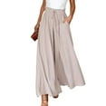 thumbnail image 1 of FIOPHY Womens Casual Wide Leg Pants Drawstring Ruffle Belted Elastic Waist Baggy with Pockets, 1 of 8