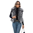 thumbnail image 1 of ieFashion  Womens Faux Fur Vest Lapel Collar Sleeveless Open Front Cardigan Top Fuzzy Coats Jacket Fluffy Outwear with Pockets, 1 of 8