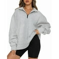 thumbnail image 1 of FIOPHY Womens Oversized Half Zip Sweatshirts Long Sleeve Pullover Sweatshirt Casual Fall Clothes, 1 of 8