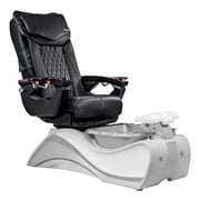 FIOR Shiatsulogic Pedicure Chair 18-LX with Discharge Pump Stylish Pedicure Tub with Pipe-Less Magnetic Jet, White/Grey Oak Trim, Black Coverset