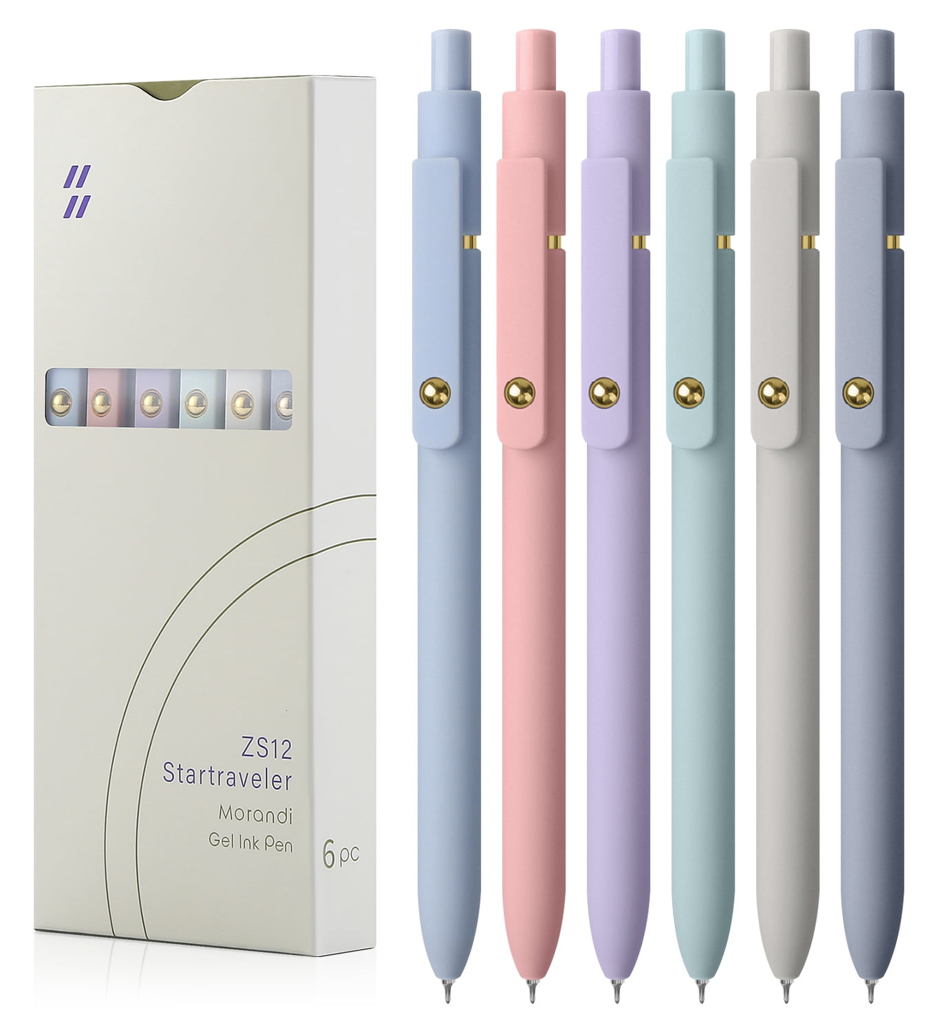 Smudge Pen Ink FIOVER 6PCS Retractable Gel Ink Pens 0.7mm No Smear & Smudge Black Ink ...