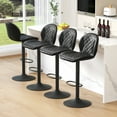 thumbnail image 1 of FIRAVOE Adjustable Swivel Counter Height Bar Stools with Back for Kitchen Island, Black, Set of 4, 1 of 8