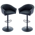 thumbnail image 1 of FIRAVOE Bar Stools with Back Set of 2 (19.7" Large Base) Swivel Counter Height Bar Stools (3.1" Thick Upholstered Seat) Adjustable Faux Leather Barstools Bar Chairs for Kitchen Island, Black, 1 of 10