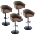 thumbnail image 1 of FIRAVOE Bar Stools with Back Set of 4 (19.7" Large Base) Swivel Counter Height Bar Stools (3.1" Thick Upholstered Seat) Adjustable Faux Leather Barstools Bar Chairs for Kitchen Island, Coffee Brown, 1 of 10