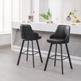 thumbnail image 1 of FIRAVOE Bar Stools Set of 2, 30" Swivel Bar Height Bar Stools with High Back, Faux Leather Bar Chairs Black Barstools for Kitchen Island, 1 of 10