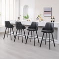 thumbnail image 1 of FIRAVOE Bar Stools Set of 4 (High Back) Swivel Barstools (30") Bar Height Bar Stools, Faux Leather Bar Chairs for Kitchen Island, Black, 1 of 10
