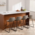 thumbnail image 1 of FIRAVOE Bar Stools Set of 4, 26" Faux Leather Counter Height Barstools with Back, Gray Island Chairs, 1 of 12