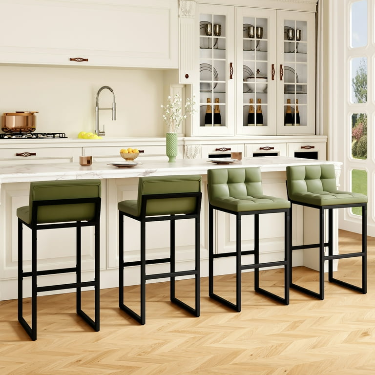 FIRAVOE Bar Stools Set of 4, Modern High Bar Stools with Low Back