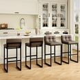 thumbnail image 1 of FIRAVOE Bar Stools with Back Sets of 4 (Thickened Frame)(30") Bar Height Bar Stools Upholstered Modern Bar Chairs for Kitchen Island, Coffee Brown, 1 of 9