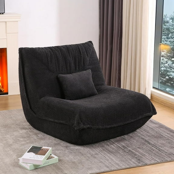 FIRAVOE Bean Bag Chair for Adults,Cloud Couch for Living Room,Morden Modular Cloud Sofa Lazy Sofa Togo Sofa for Small Space,Black