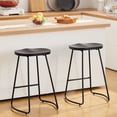 thumbnail image 1 of FIRAVOE Bar Stools Set of 2 (Backless Wooden) 26 Inch Counter Height Bar Stools Backless Barstools for Kitchen Island, 1 of 9