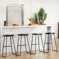 thumbnail image 1 of FIRAVOE Bar Height Bar Stools (Saddle Seat Backless) Barstools Set of 4, 30" Rustic Wooden Counter Stools Kitchen Stools, 1 of 10