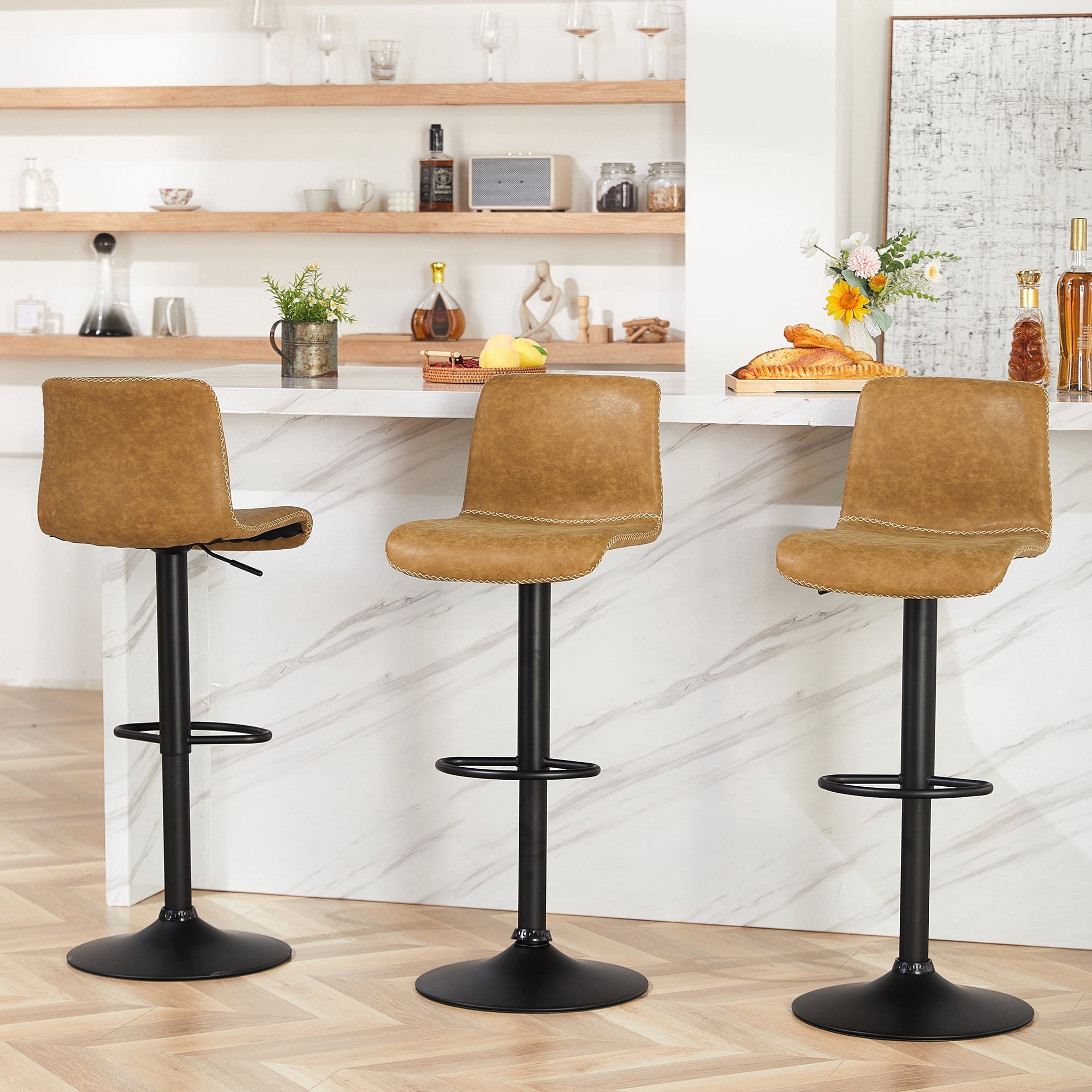 16 Stools FIRAVOE Swivel Bar Stools 3pk, Adjustable 24–32