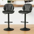 thumbnail image 1 of FIRAVOE Swivel Bar Stools with Back Sets of 2 (Adjustable Height 24"-33"), Black, 1 of 8