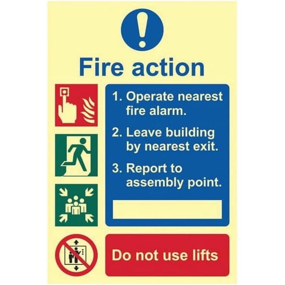 FIRE ACTION PROCEDURE 4 Site Safety Metal Sign 12x16 Inch Notice Danger Warning Caution for Outdoor & Indoor