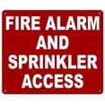 thumbnail image 1 of FIRE ALARM AND SPRINKLER ACCESS SIGN (Aluminium Reflective , RED 10x12), 1 of 1