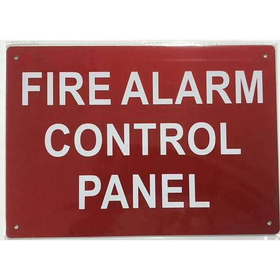 FIRE ALARM CONTROL PANEL INSIDE SIGN (7X10,RED,Aluminum) -ref21422